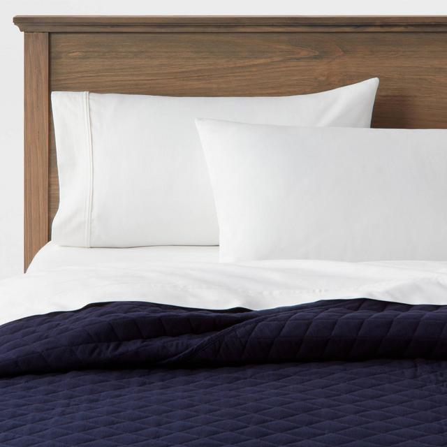 King Flannel Quilt Navy - Threshold™