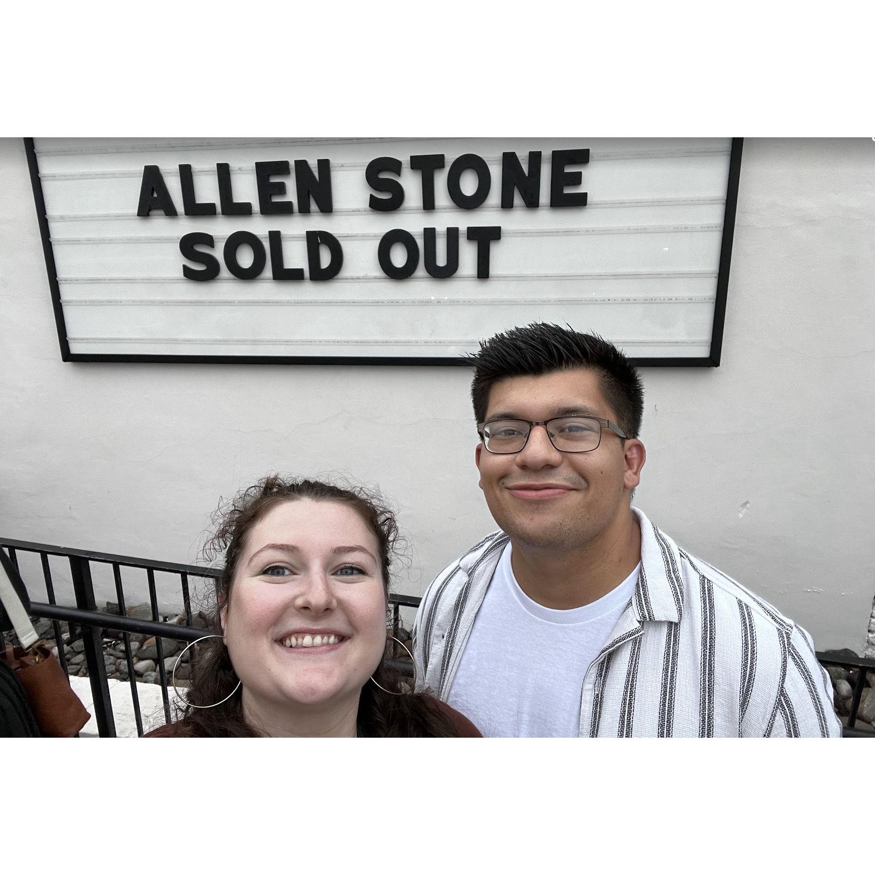 Our first concert together, seeing our favorite Allen Stone!
