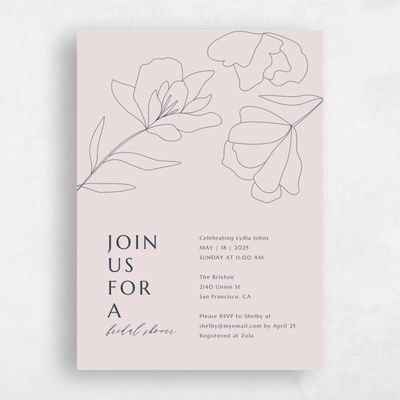 Sweet Blush, Pink Wedding Wedding Shower Invitation - Emeline Bloom