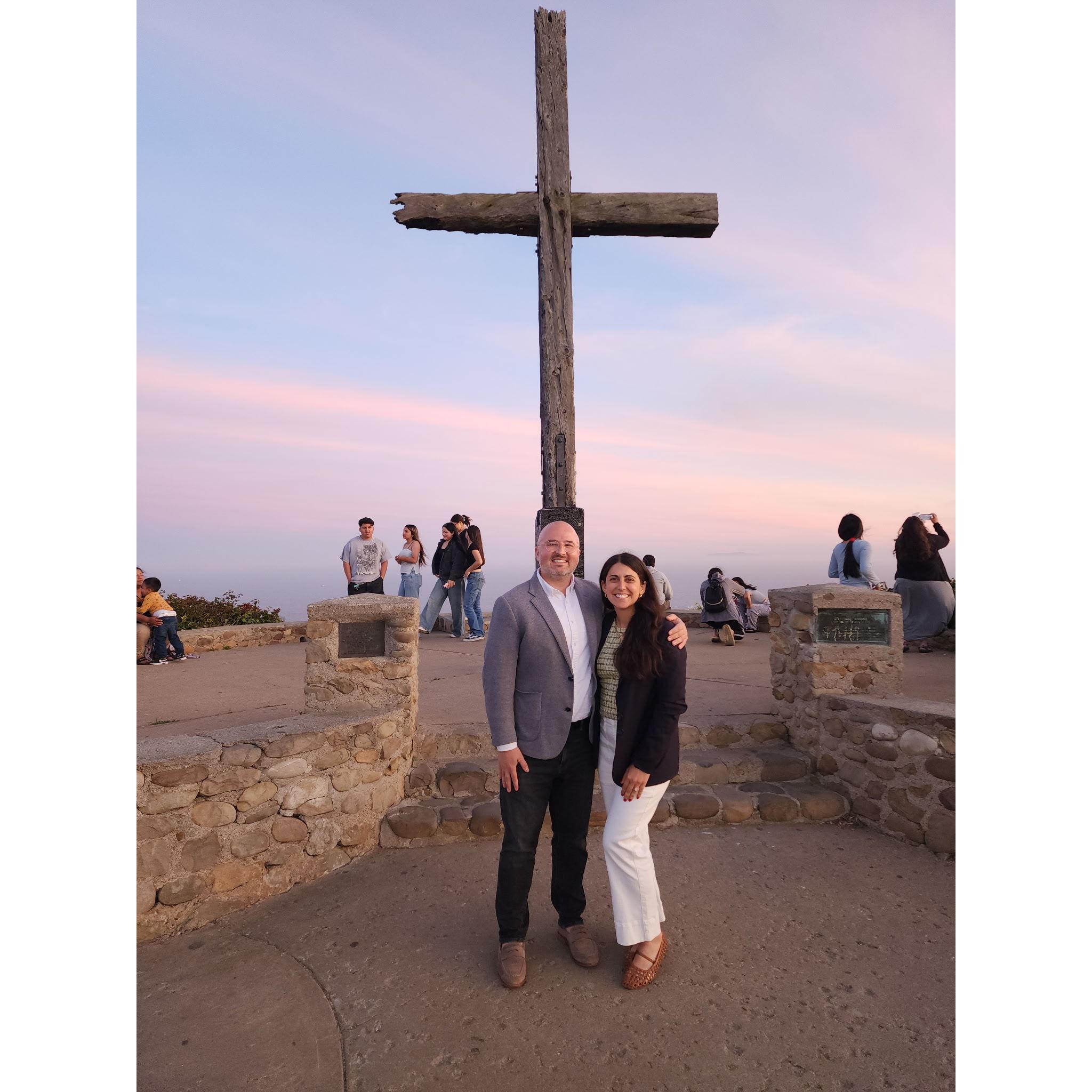 Just minutes after Andy proposed at Serra Cross in Ventura, a beautiful vista where we had hiked on one of our first dates.