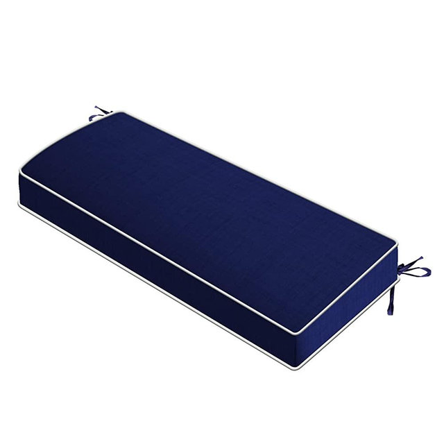 PNP FKJP Outdoor Bench Cushion 48" x 18" x 3", Waterproof Patio Furniture Cushions Patio Furniture Cushions with Adjustable Straps,Patio Loveseat Cushion,Navy (Cushion + Cover)