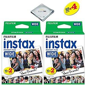 Fujifilm instax Wide Instant Film 4 Pack (40 Exposures) for Fujifilm instax Wide 300, 200, and 210 cameras
