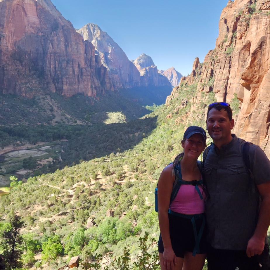 Angels landing in Zion national park! I had no idea I was getting engaged later that evening🤍