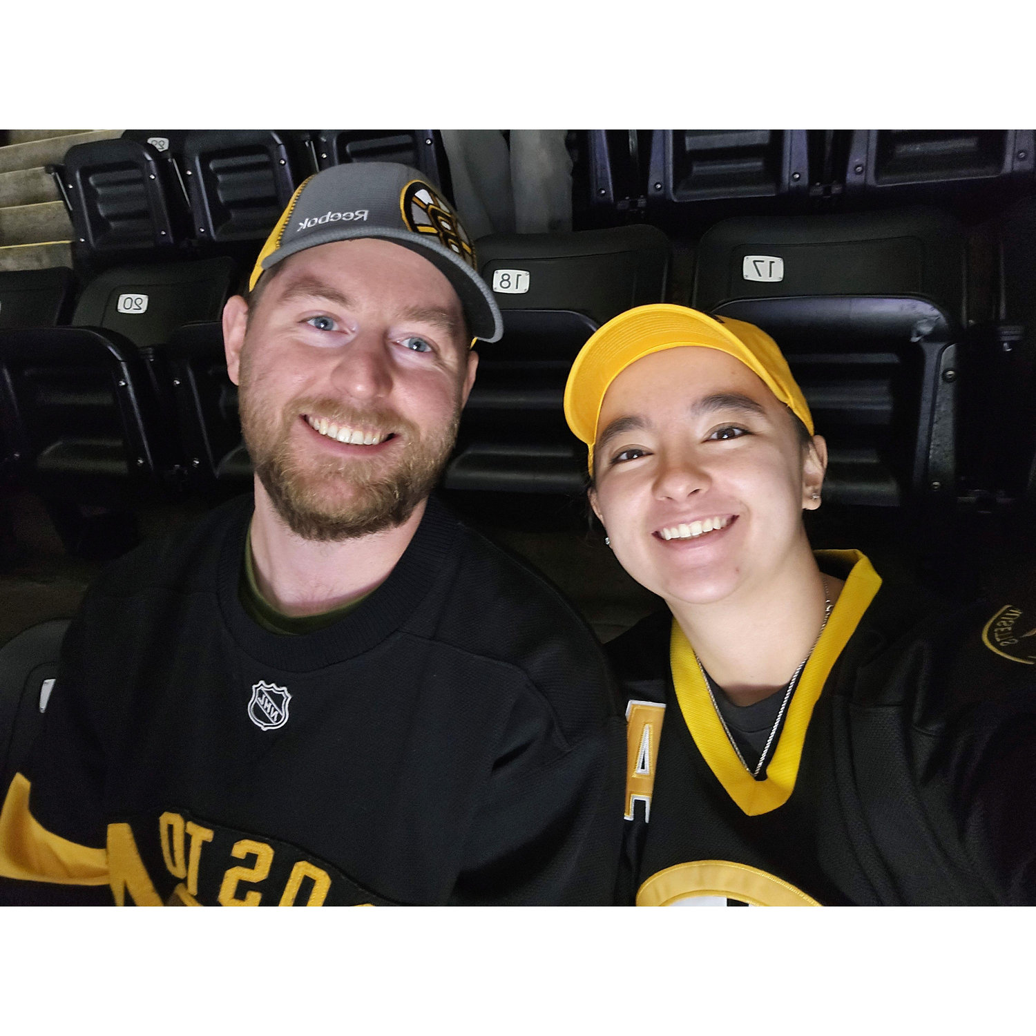 Our first Bruins game together.