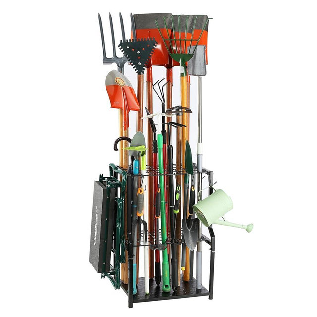 UU-Major Garden Tool Organizer for Garage Corner Heavy Duty,Garage Storage Organization for Broom,Mop,Rakes,Free Standing,Yard Tool Holder for Lawn/Shed/Outdoor.