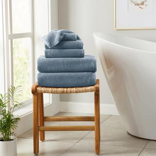 Acacia 6-Piece Cotton Textured Bath Towel Set