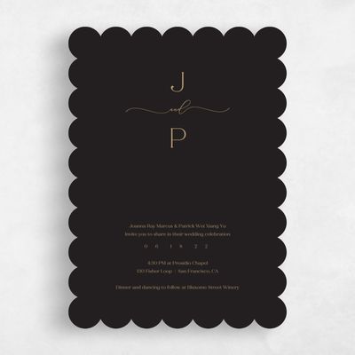 Brown Scalloped Wedding Invitation - Colbie Classic