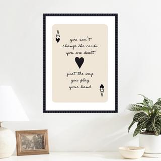 Ace of Heart Cards Positive Quote Print Framed Canvas Wall Art