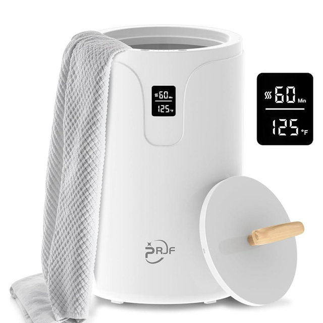RRJF Towel Warmer, Towel Warmer Bucket for Bathroom with LED Display, Large Towel Warmers for Bedroom,Fits Up to Two Oversized Towels, Bathrobes, Blankets,Christmas Thanksgiving Day Mother Gift White