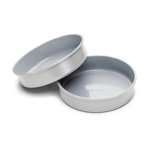 Caraway Non-Stick Ceramic 9” Circle Pans - Naturally Slick Ceramic Coating - Non-Toxic, PTFE & PFOA Free - Perfect for Birthday Cakes, Tartes, & More - Gray