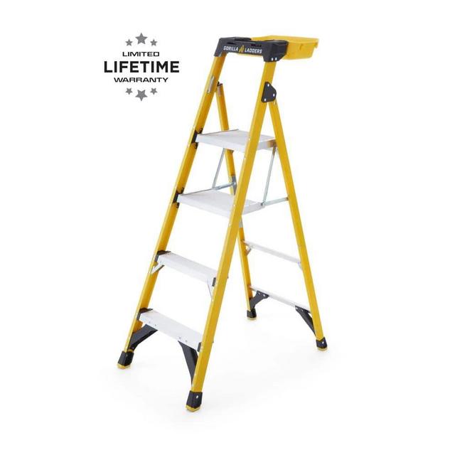 5.5 ft. Fiberglass Dual Platform Step Ladder with Project Bucket (10 ft. Reach), 300 lbs. Capacity Type IA Duty Rating