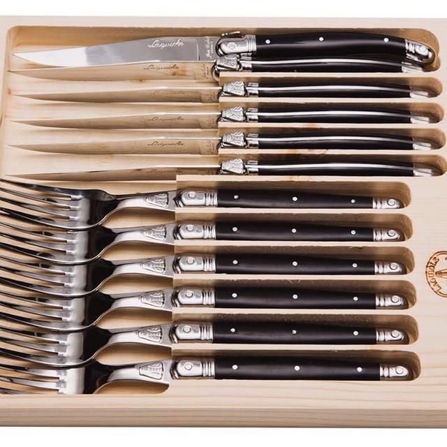 Jean Dubost 12 Piece Cutlery Set with Handles, Black
