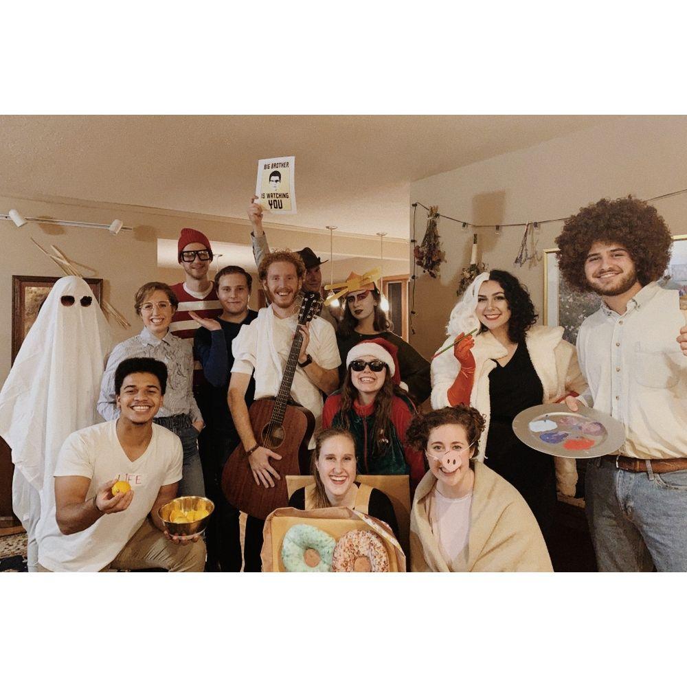 October 2020: Another photo before we really became friends (and another costume party - this time on Halloween)