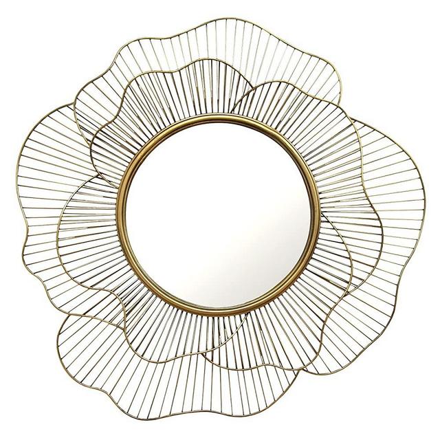 Stratton Home Decor S01681 Stella Wall Mirror, 28.25 W x 2.50 D x 28.25 H, Gold