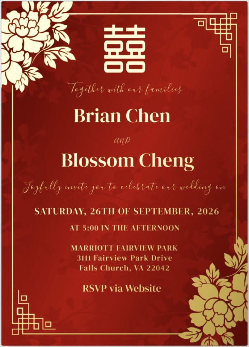 The Wedding Website of Blossom Cheng and Brian Chen