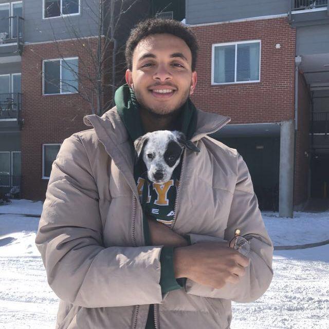 Our 1st snow day ft. the puppy we fostered