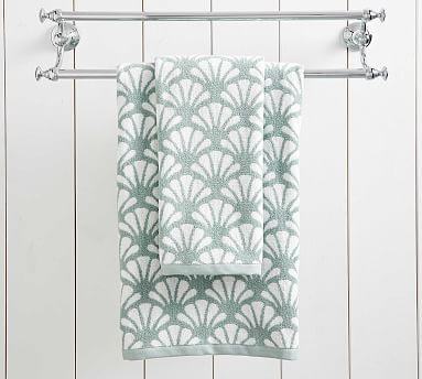 Madelyn Orgnic Jacquard Towel, Bath, Dark Porcelain Blue