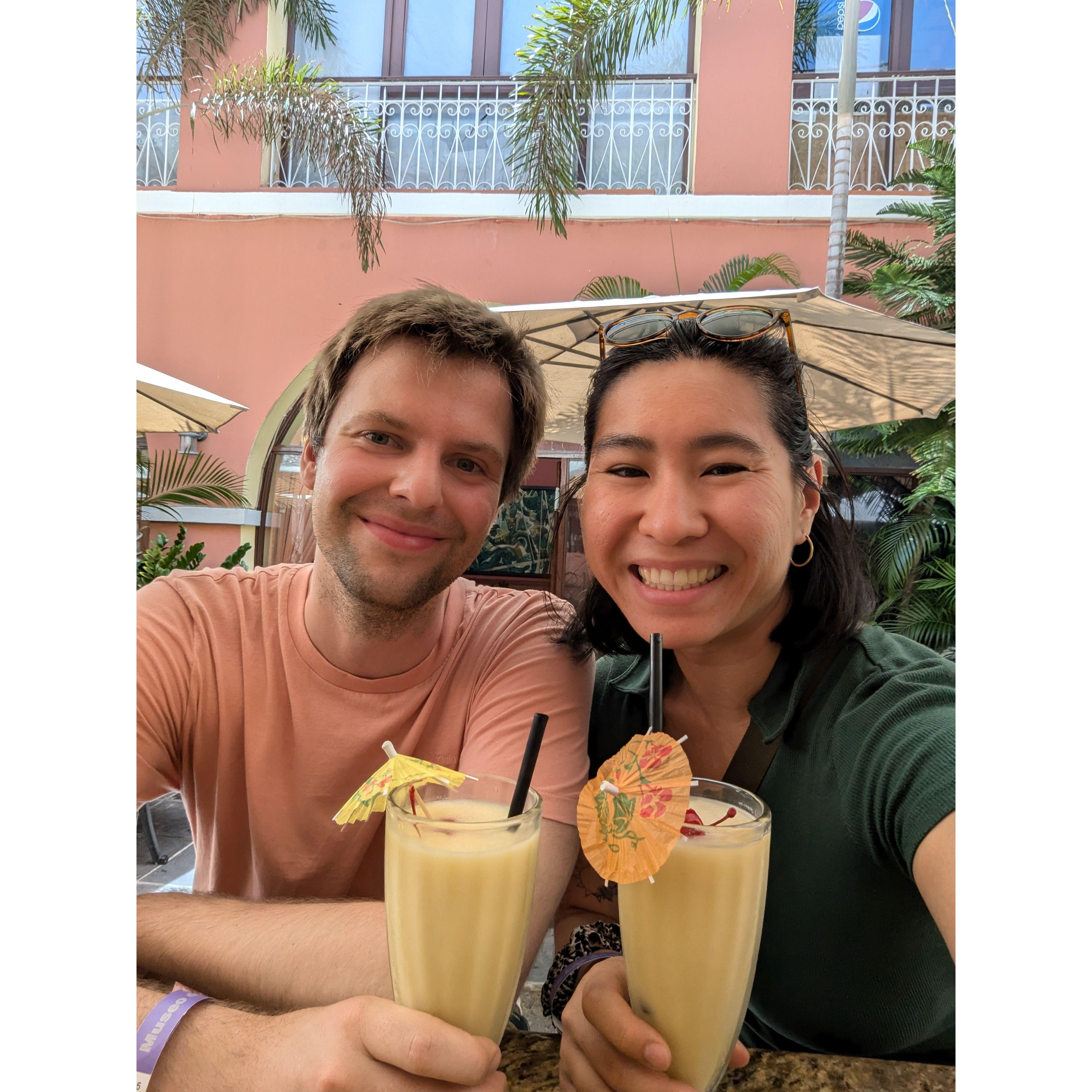 First (and second) piña coladas in Puerto Rico