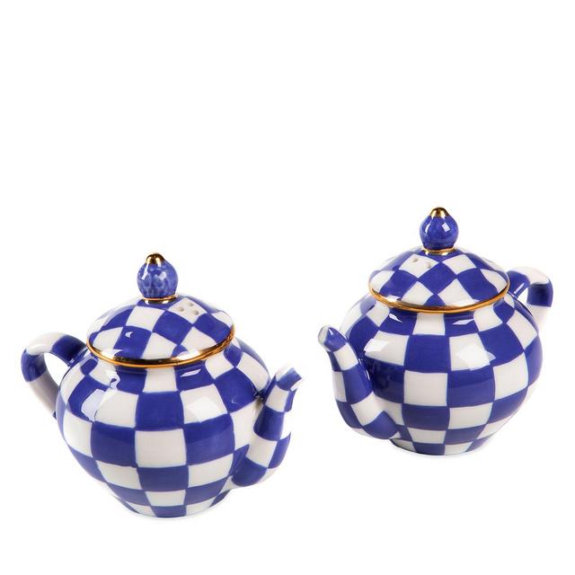 Mackenzie-Childs Royal Check Teapot Salt & Pepper Set