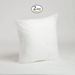 Set of 2 - 18 x 18 Premium Hypoallergenic Stuffer Pillow Insert Sham Square Form Polyester, Standard / White - MADE IN USA