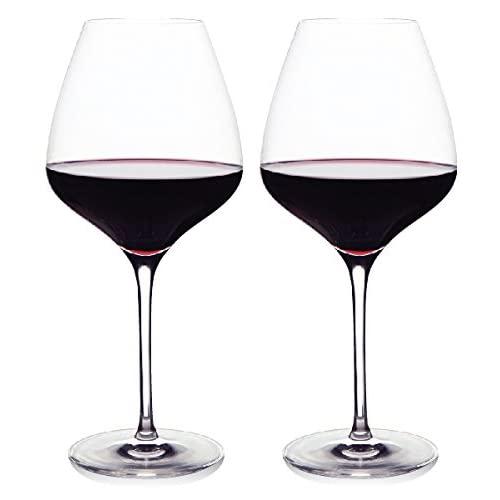 The One Wine Glass - Perfectly Designed Shaped Red Wine Glasses For All Types of Red Wine By Master Sommelier Andrea Robinson, Premium Set Of 2 Lead Free, Crystal Glasses, and Break Resistant
