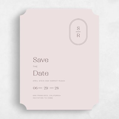 Pink Ticket Wedding Save the Date - Bridgetown Corner