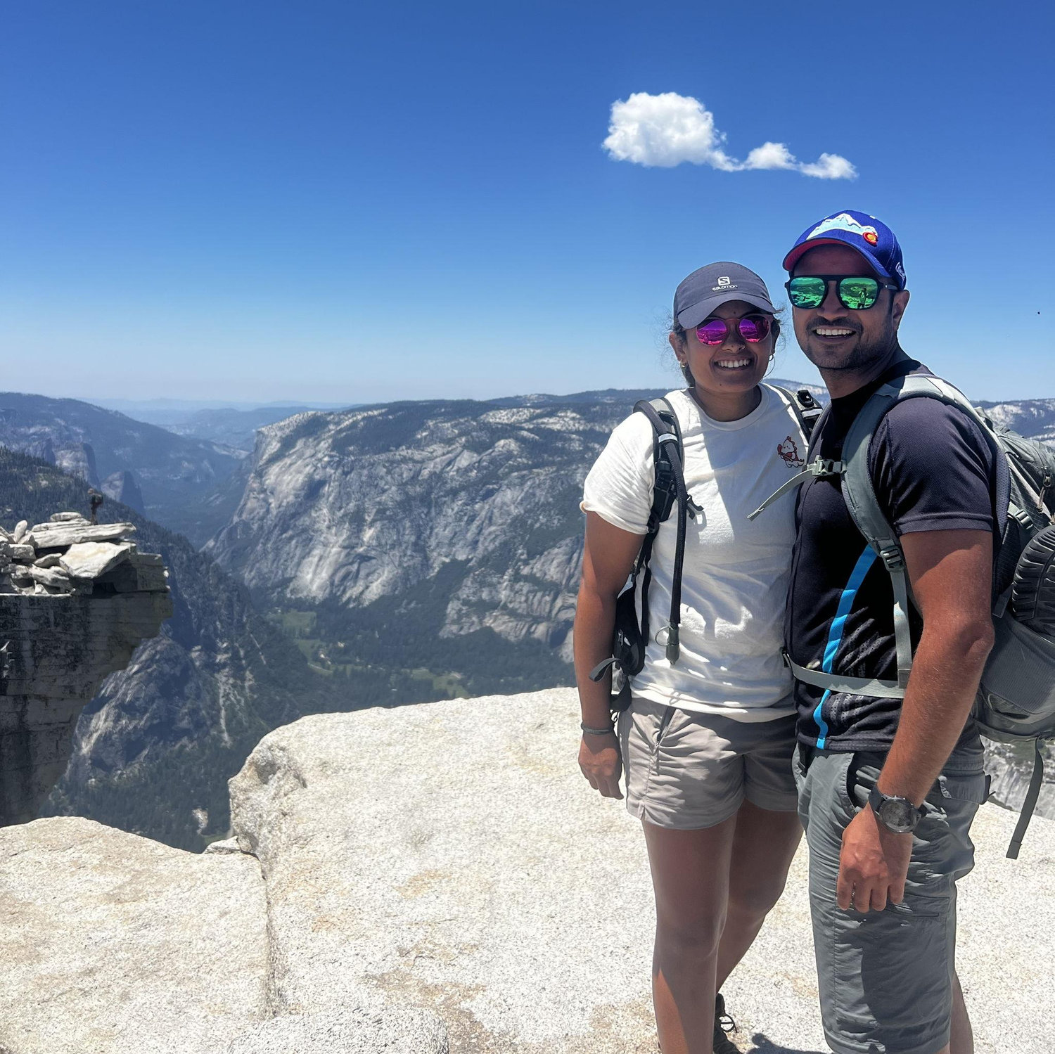 On top of the half dome! Ecstatic that we made it to the top