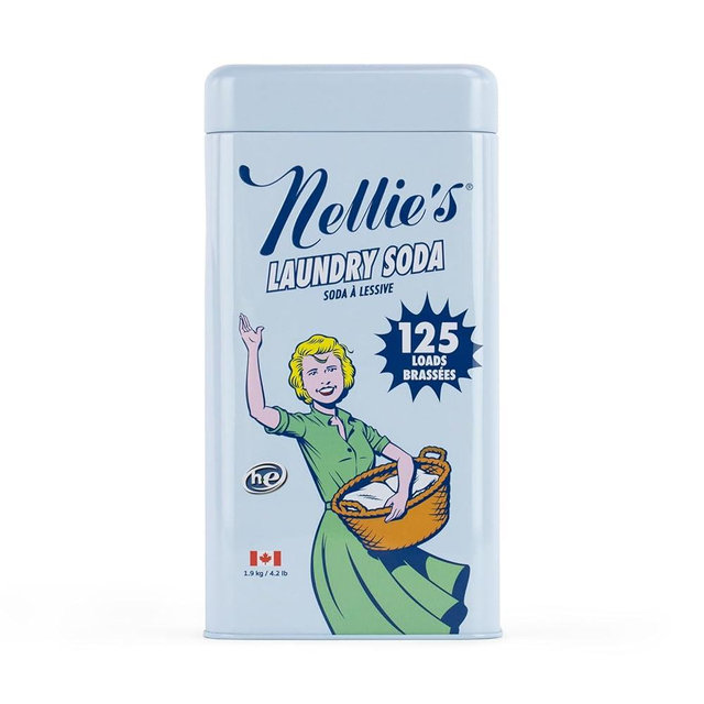 Nellie’s Laundry Soda 125 Loads – Laundry Powder Detergent – 4 Ingredients – No Residue – HE & Septic Safe – Made in Canada