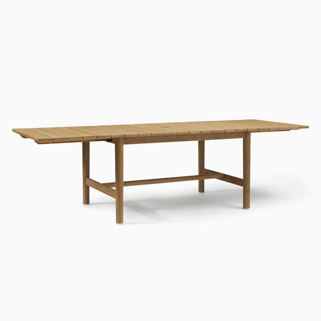 Hargrove Outdoor 76.5 in - 106 in Rectangle Expandable Dining Table, Reef