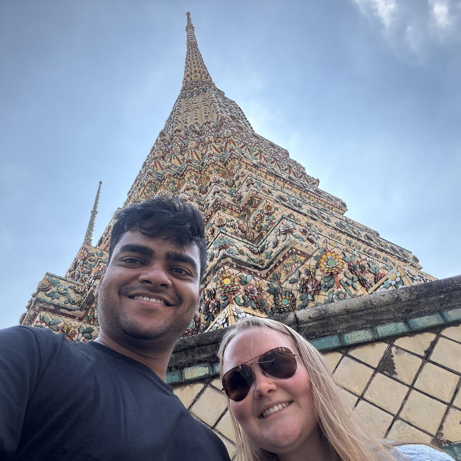 Mary and Anirudh made an impromptu trip to Thailand in 2025 due to some logistical issues before a trip to India to spend time with his parents. (Bangkok)