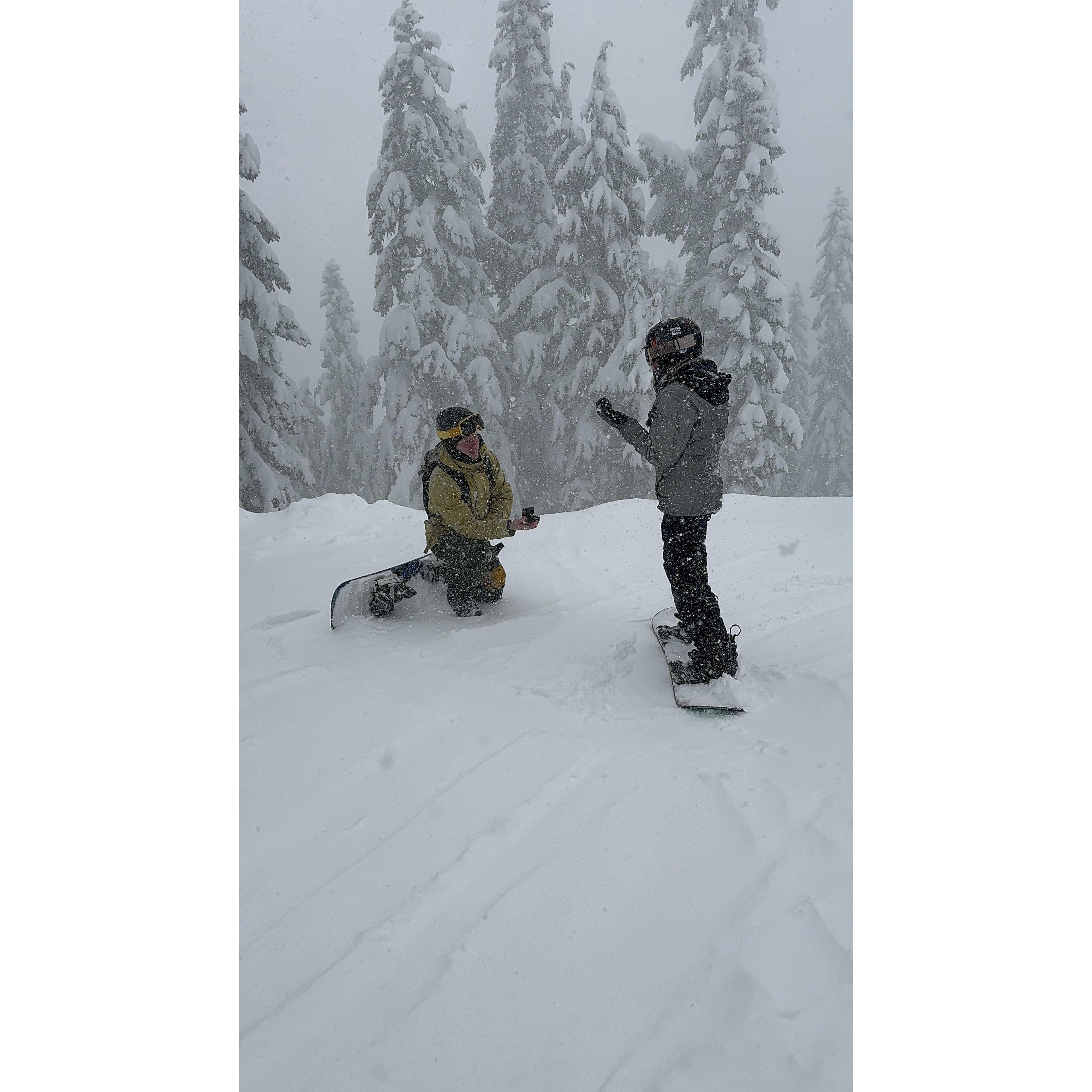 We said, "last one down's a rotten egg" right before our friends snapped this photo.
