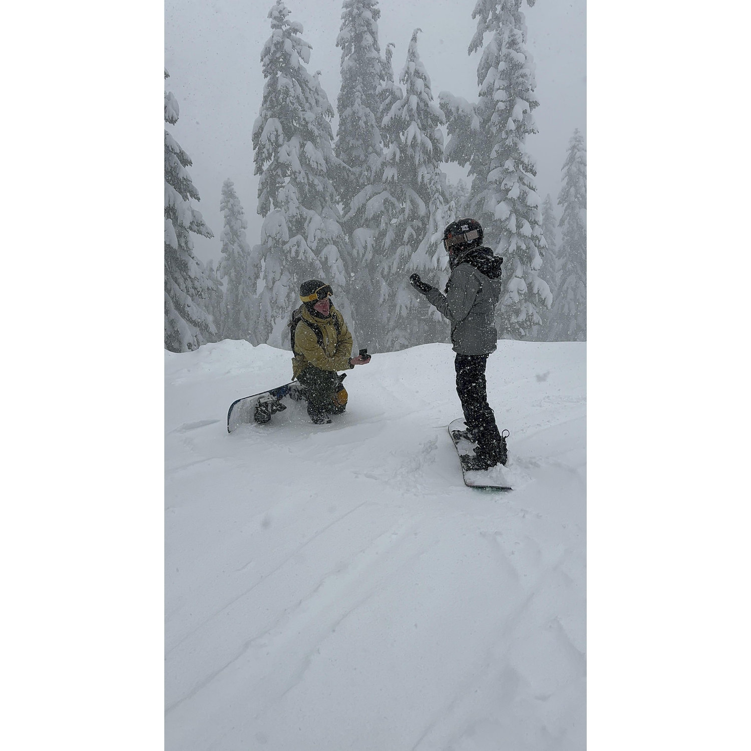 Our snowy engagement at Steven's Pass, WA <3