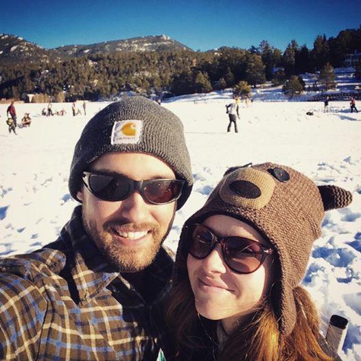 Ice skating at a lake in Colorado