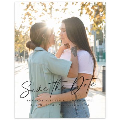 White Elegant Wedding Digital Save the Date - Kosrae Photo