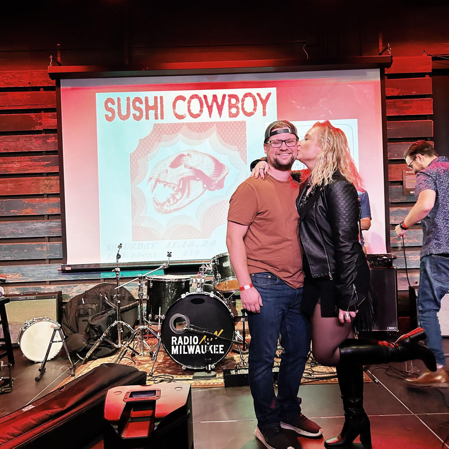 Gretchen has always loved supporting Dave at his gigs. This night was a Sushi Cowboy show!