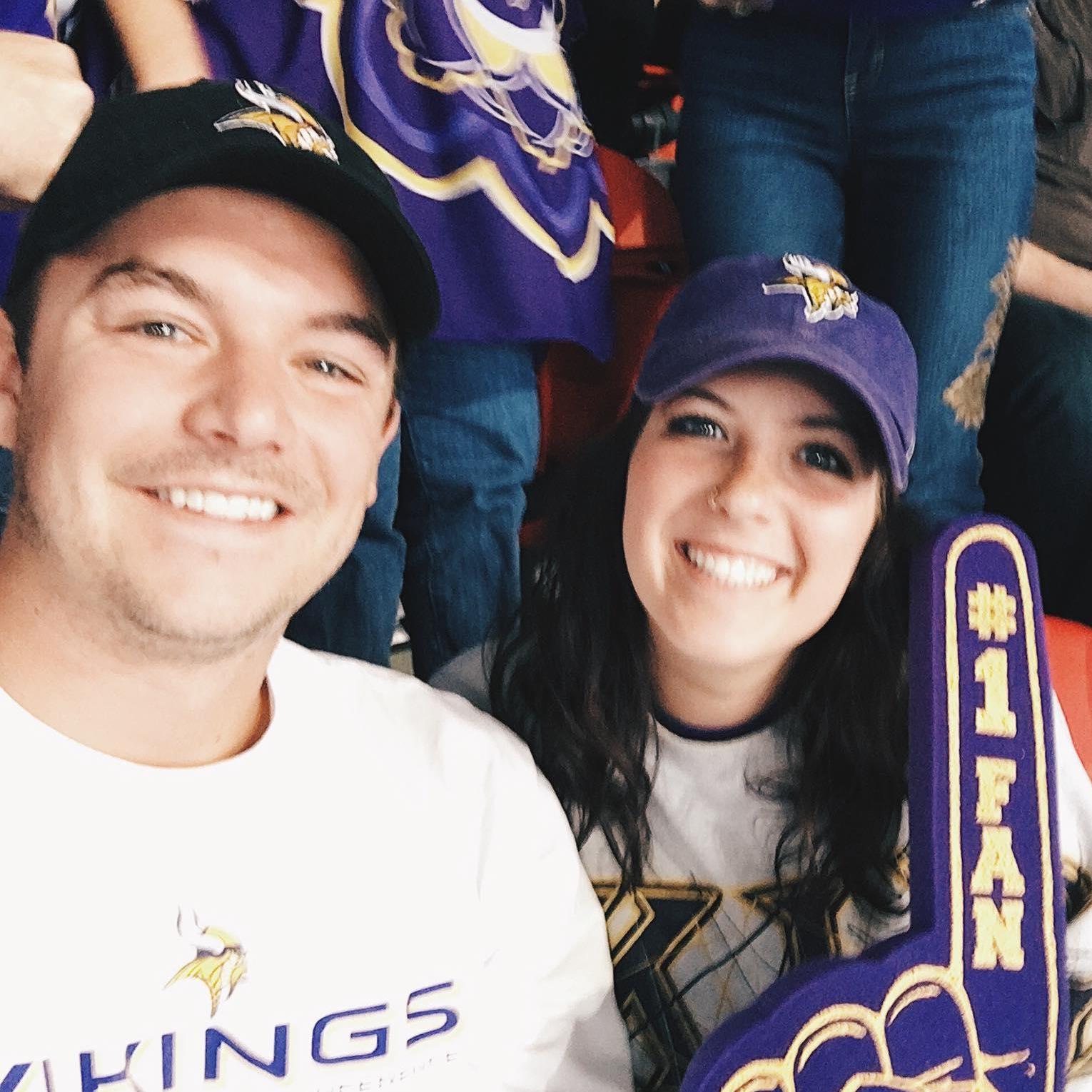 Jacob's first Viking's game.