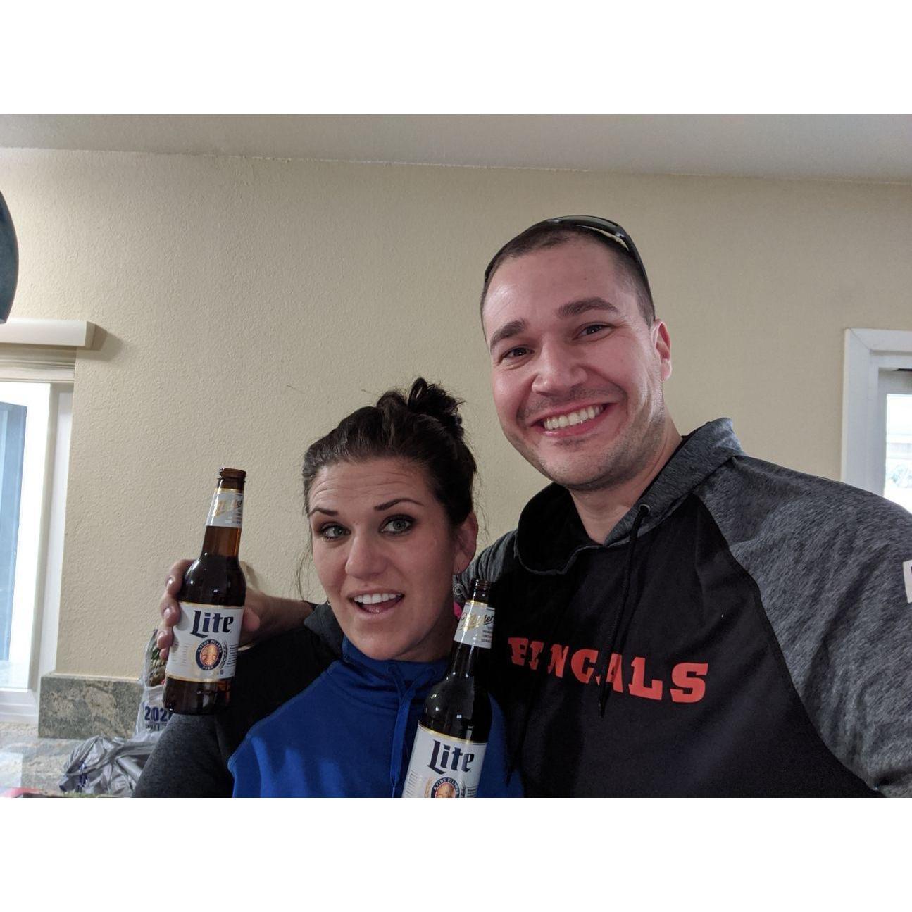 First beer in the new house.