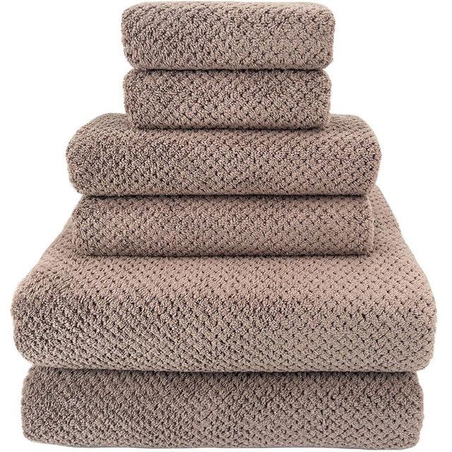 YTYC Towels,39x78 Inch Oversized Bath Sheets Towels for Adults Luxury Bath Towels Extra Large Sets for Bathroom Super Soft Highly Absorbent Microfiber Shower Towels 80% Polyester (Brown,6 Piece)