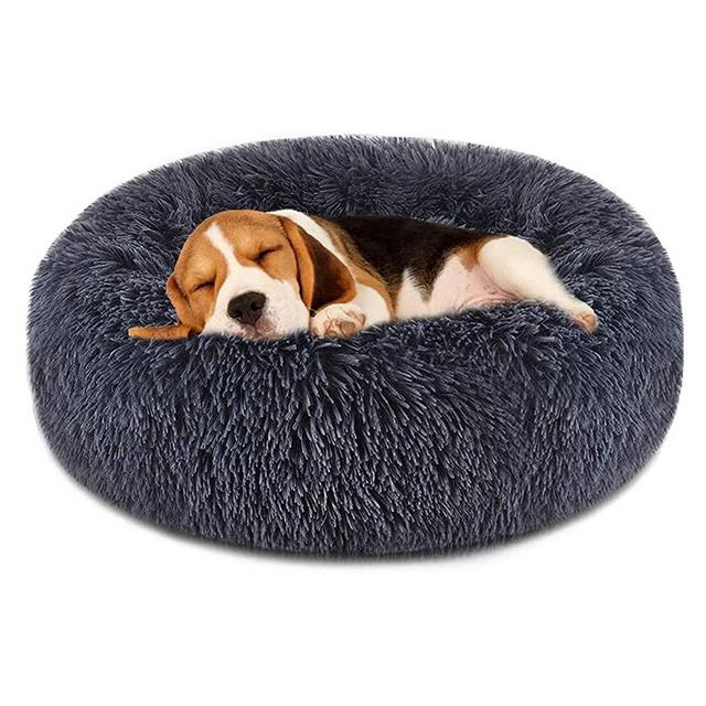 FOCUSPET Dog Bed Cat Bed Donut, Pet Bed Faux Fur Cuddler Round Comfortable for Small Medium Large Dogs Ultra Soft Calming Bed Self Warming Indoor Sleeping Bed Multiple Sizes (20''/24''/32''/40''/46'')