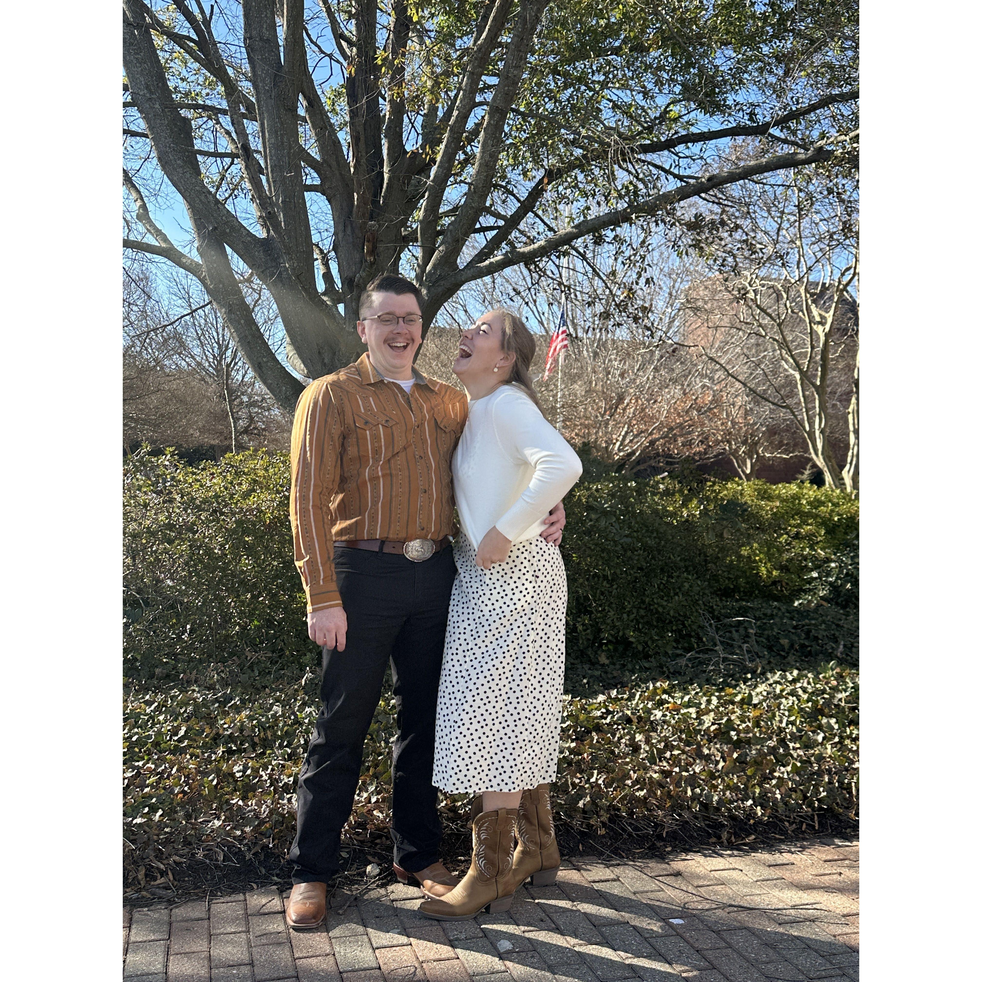 We had just left the court house after getting legally married