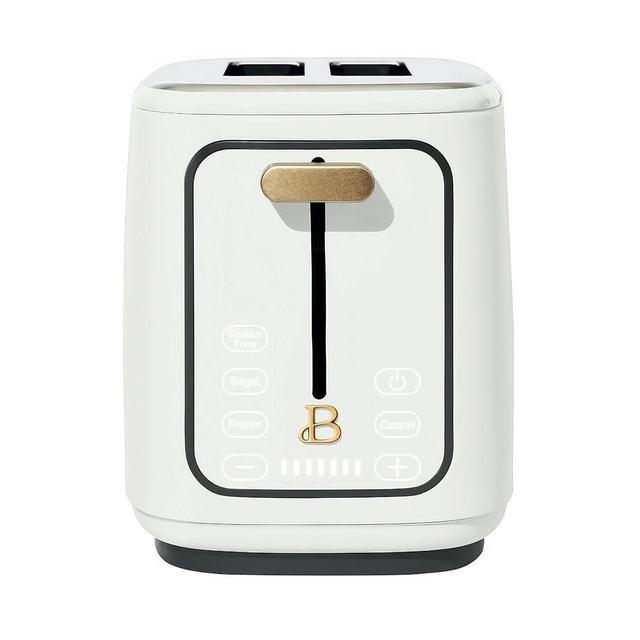 Beautiful 2-Slices Toaster with Touch‑Activated Display, 7 Shade Settings, Bagel/Frozen/Gluten‑Free Presets, Extra‑Wide Self‑Adjusting Slots (White Icing)