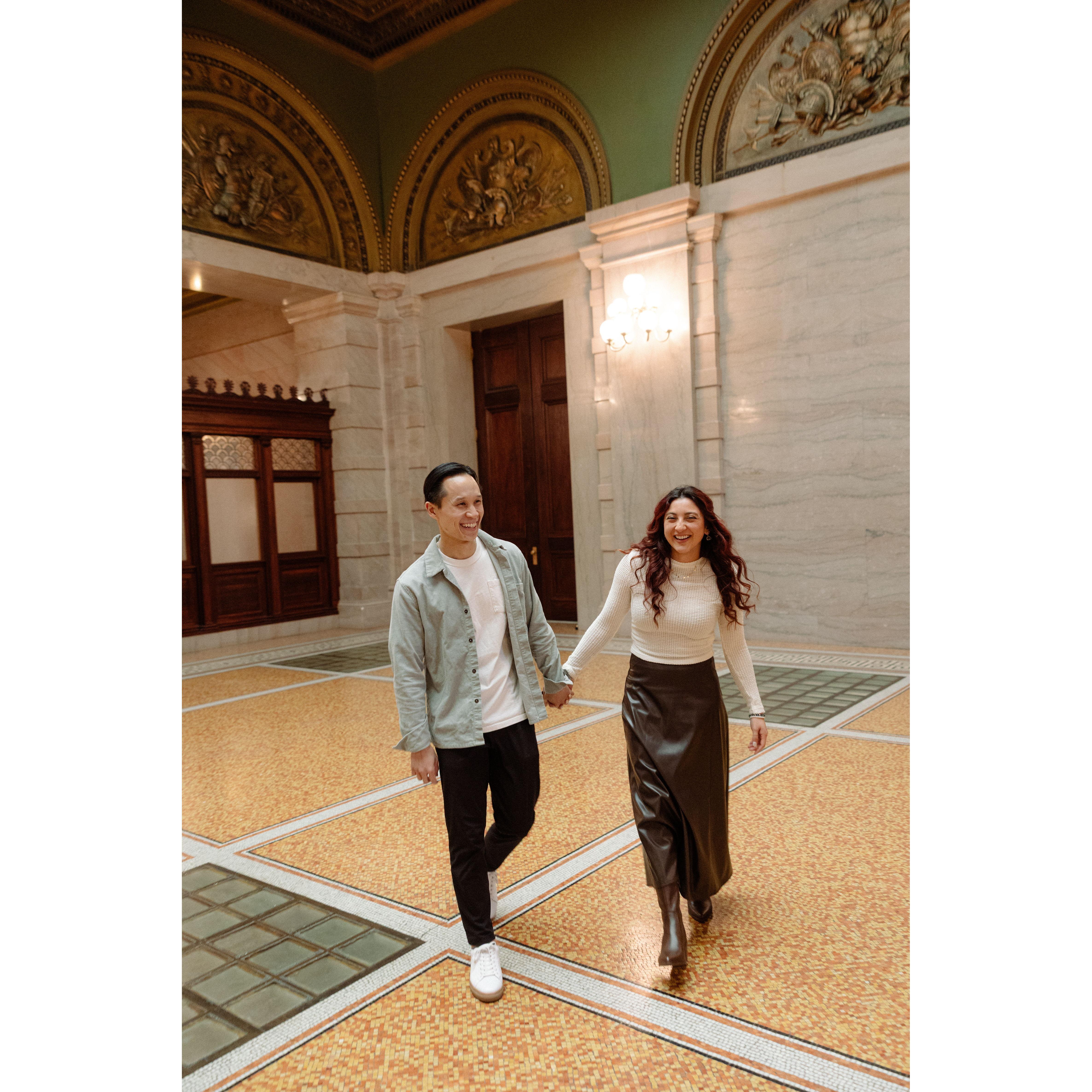 Engagement photos at the Chicago Cultural Center!