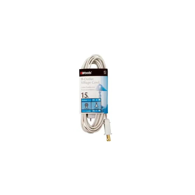 Woods Indoor 15 ft. L White Extension Cord with Switch 18/2