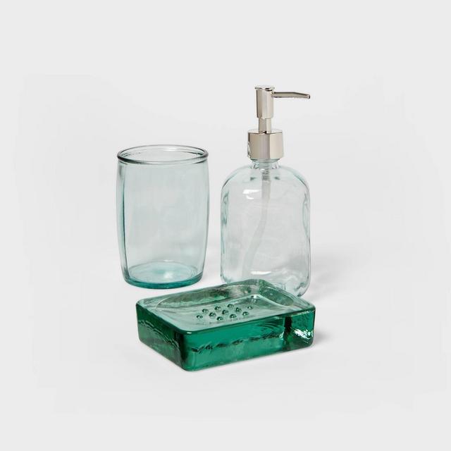 3pc Recycled Glass Bath Coordinate Bundle Clear - Threshold™