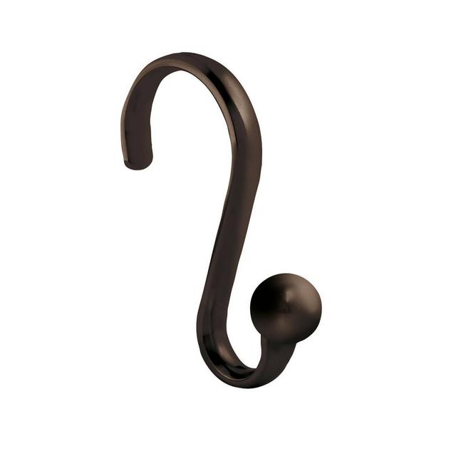iDESIGN Set of 12 The Axis Collection Metal Shower Curtain Hooks Bronze
