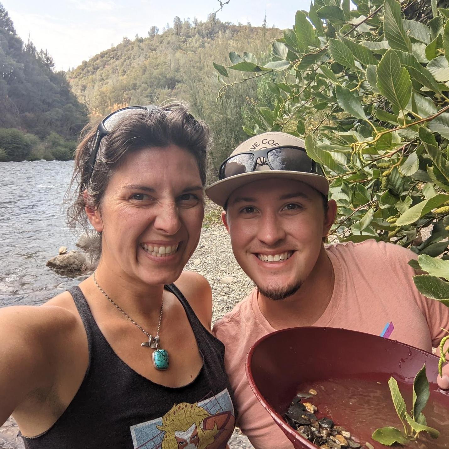 Taking our gold panning skills to the river, one of these days it will pay off!