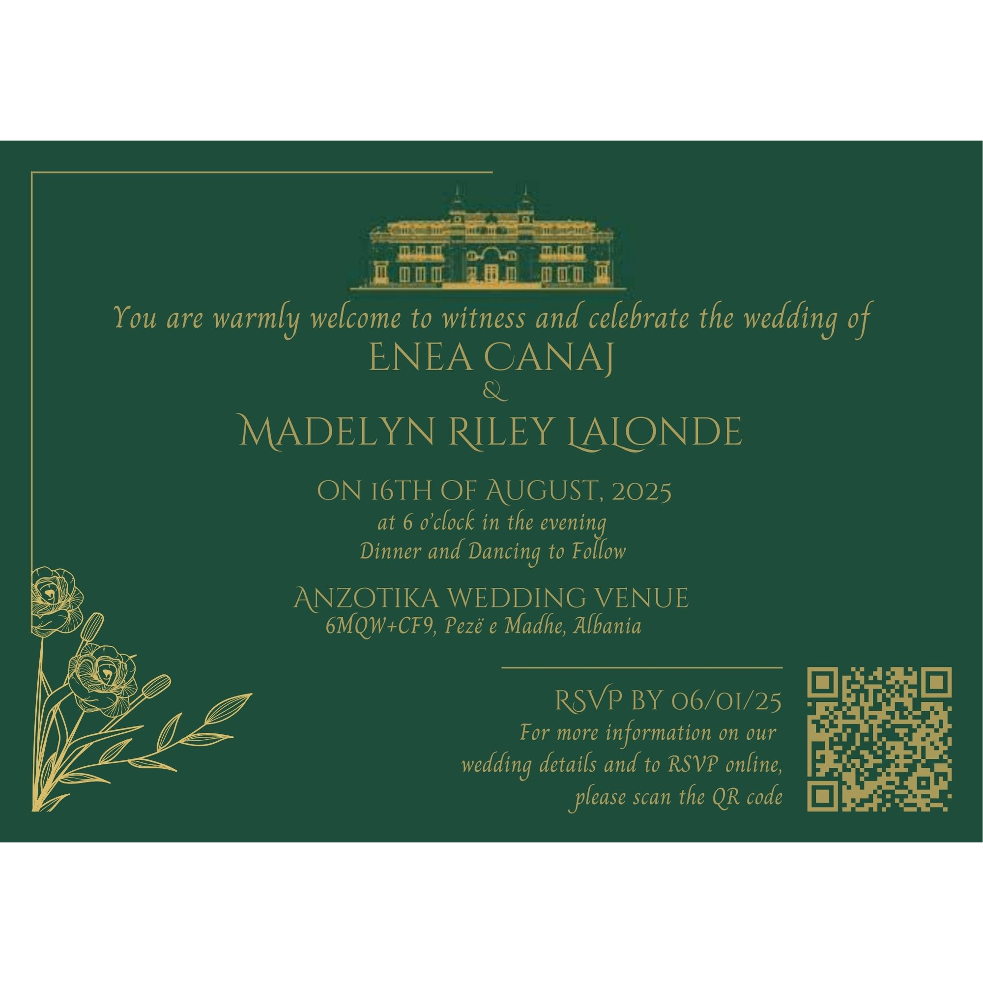 Back of Formal Invite