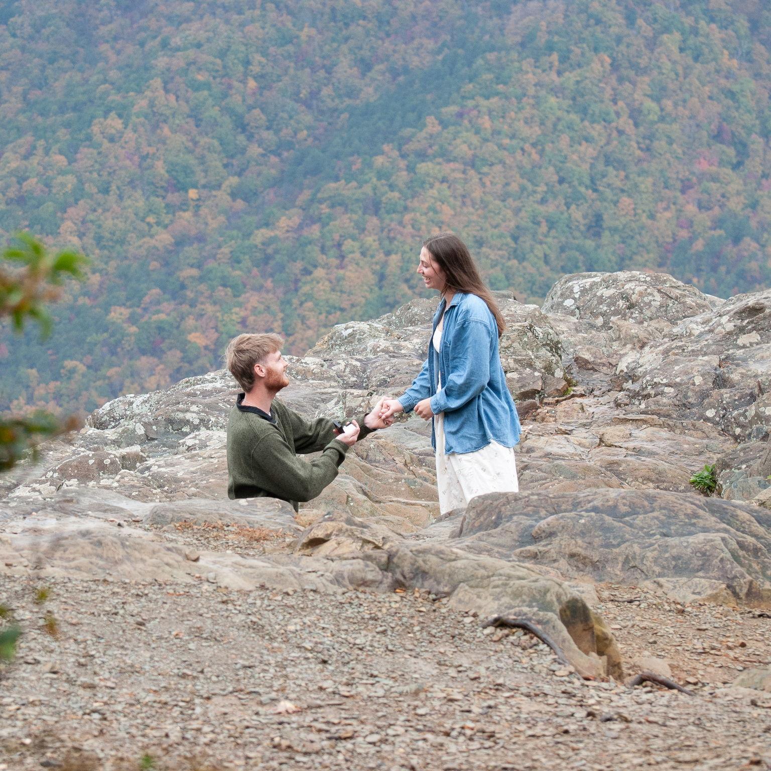 Caleb proposed to Emma on the Blue Ridge Parkway on October 19, 2025!