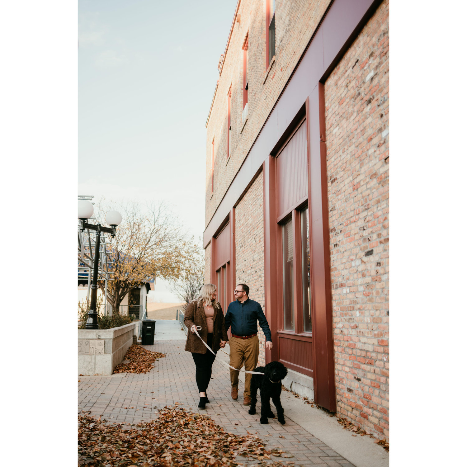 Oct. 2022 - Engagement photo session downtown Grand Forks, ND.