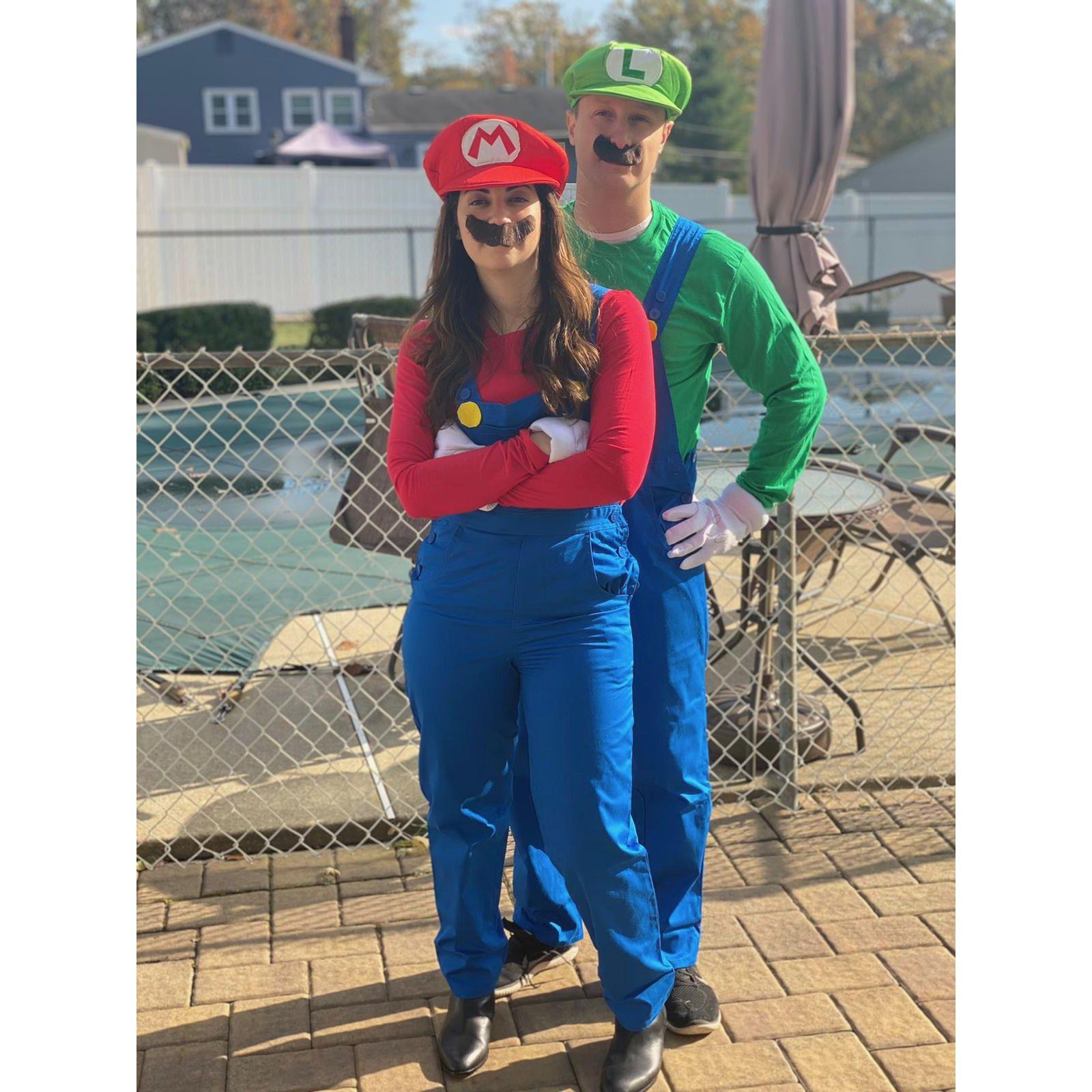 Halloween 2020 - we played "rock, paper, scissors" to see who was gonna be Luigi